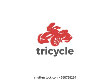 Tricycle Logo design vector silhouette template.
Motorbike bike Logotype concept icon