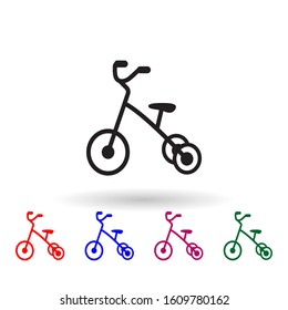 Tricycle multi color icon. Simple glyph, flat vector of toys icons for ui and ux, website or mobile application