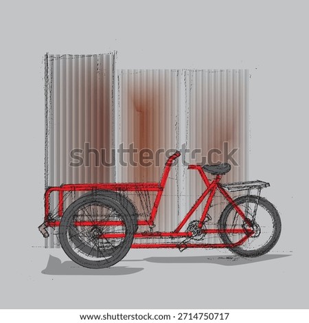 tricycle popart on gray background