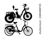 Tricycle shapes vector based illustration