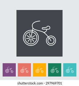 Tricycle thin line flat vector related icon set for web and mobile applications. It can be used as - logo, pictogram, icon, infographic element. Vector Illustration. 