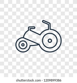 Tricycle toy concept vector linear icon isolated on transparent background, Tricycle toy concept transparency concept in outline style