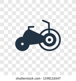 Tricycle toy vector icon isolated on transparent background, Tricycle toy transparency logo concept