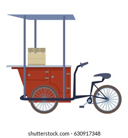 Tricycle trade cart icon. Cartoon illustration of ticycle trade cart. vector icon for web