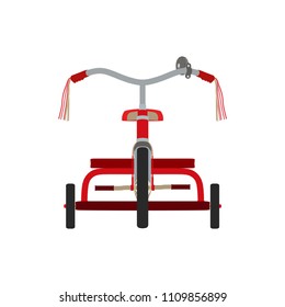 Tricycle Vector Bike Bicycle Icon Isolated Toy Red Ride Wheel Transportation Kids Child Illustration Front View