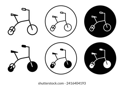 Tricycle vector icon set collection. Tricycle Outline flat Icon.