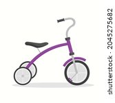 tricycle vector illustration, child's toy. Flat design style. White background.
