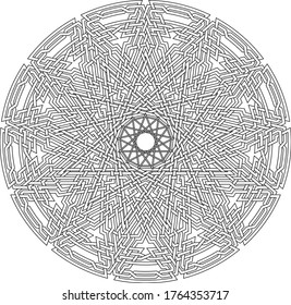 Tridecagram circular pattern with  geometric shape clock pattern inside huge tridecagon vector background