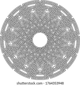 Tridecagram circular pattern with  geometric shape clock pattern inside huge tridecagon vector background