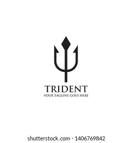 Trident arrow logo design vector template