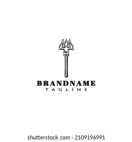 trident cartoon logo icon design template black isolated modern vector illustration