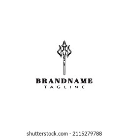 trident caricatura logo icono diseño plantilla de pantalla vectorial negro moderno