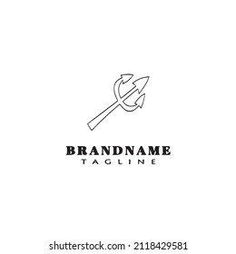 trident caricatura logotipo icono plantilla de diseño negro aislado ilustración vectorial moderna