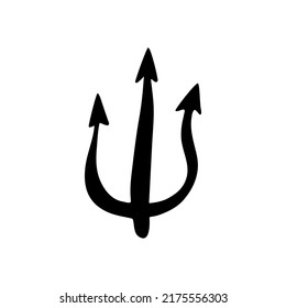 Tridente, escudo de armas. Icono simple. Aislado. Ilustración del vector