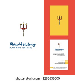 Trident  Creative Logo and business card. vertical Design Vector