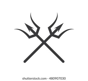 Trident crossed silhouette