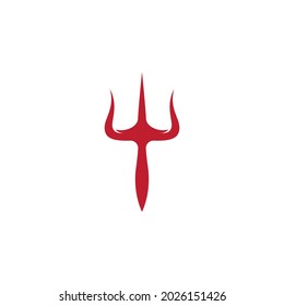 Trident and crown logo vector flat design
