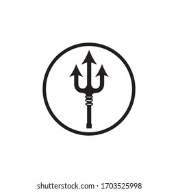 Plantilla de ilustración de icono del vector de diseño de tridente y de icono de posdicón