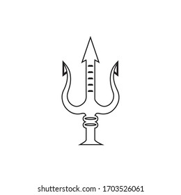 Plantilla de ilustración de icono del vector de diseño de tridente y de icono de posdicón