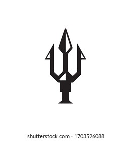 Trident design vector and poseidon icon illustration template