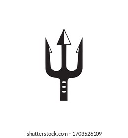 Plantilla de ilustración de icono del vector de diseño de tridente y de icono de posdicón