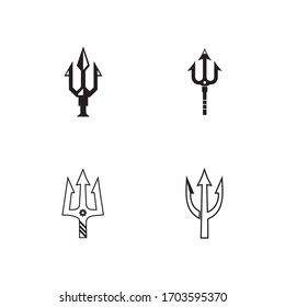Trident design vector and poseidon icon illustration template
