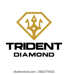 trident diamond store flat minimalist logo design