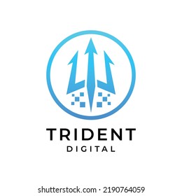 Trident Digital Logo Design Concept Inspiration
