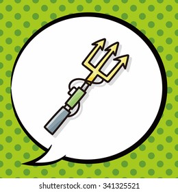 trident doodle, speech bubble