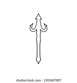 trident doodle vector icon drawing 