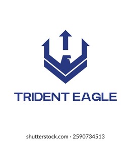 trident eagle flat minimalist logo design