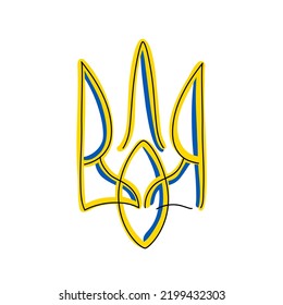 Trident emblem of Ukraine Icon line. Vector illustration