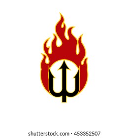 Trident And Fire Logo