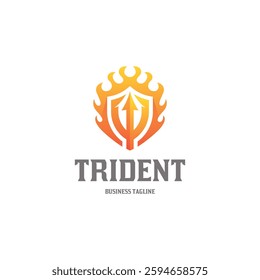 trident fire vector logo design