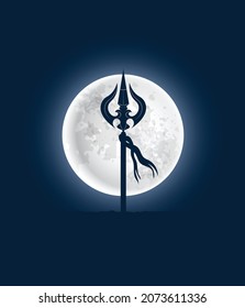 Trident mit Vollmond fantastisches Shivratri-Poster