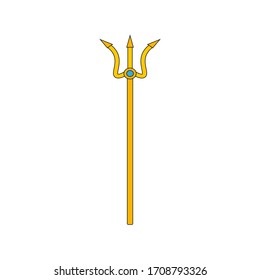 trident of god neptune mythology of olympus, illustration for web and mobile design.