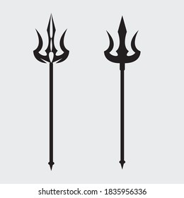 Trident graphic black tattoo art Design, trishul india weapon of lord shiva graphic Design.