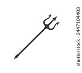 Trident graphic icon. Poseidon trident sign isolated on white background. Vector illustration