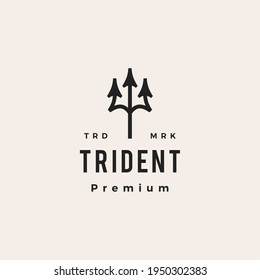 trident hipster vintage logo vector icon illustration