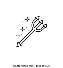 Trident, horror icon. Simple line, outline vector of horror icons for ui and ux, website or mobile application