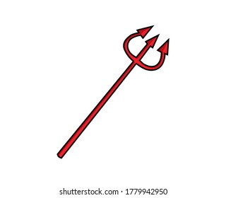 icono de tridente en el vector de estilo de caricatura aislado.