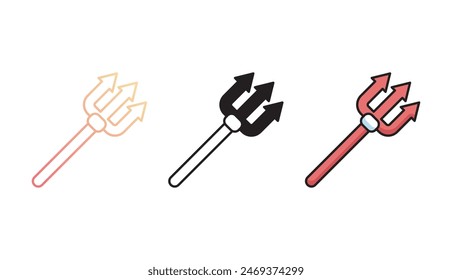 Trident icon design with white background stock illustration