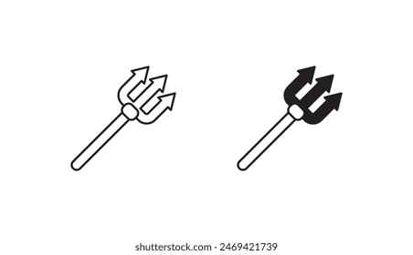 Trident icon design with white background stock illustration