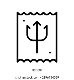 trident icon. Line Art Style Design Isolated On White Background