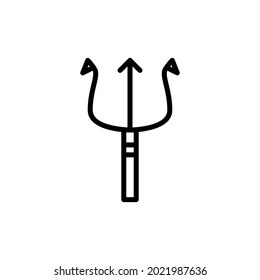 trident icon line style vector  editable clean node
