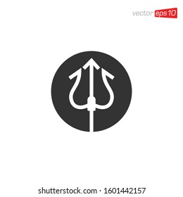 Trident Icon Logo Design Concept