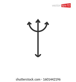 Trident Icon Logo Design Concept