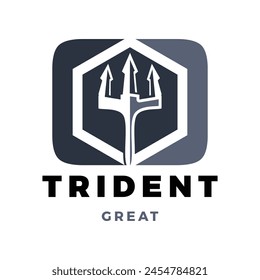 Trident Icon Logo Design Template