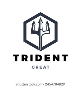 Trident Icon Logo Design Template