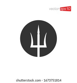 Trident Icon Logo Design Vector
